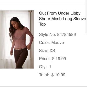 Out From Under Libby Sheer Mesh Long Sleeve Top
